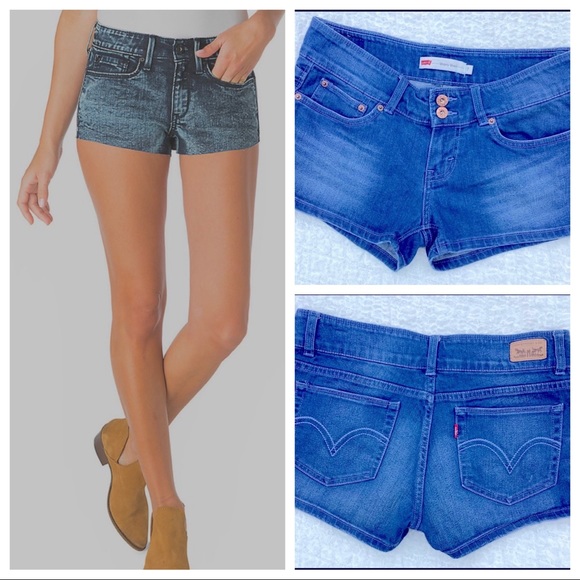 Jr 7 Waist 30” LEVIS ‘Shorty Short’ Jean Cutoff Hem Shorts - Picture 2 of 16
